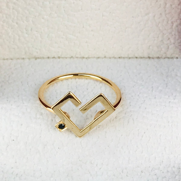 Heart Shaped Arabic Calligraphy Ring حب