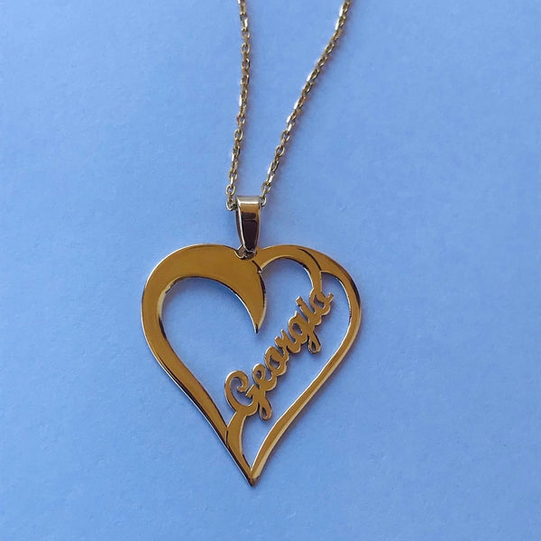 Personalised heart name pendant