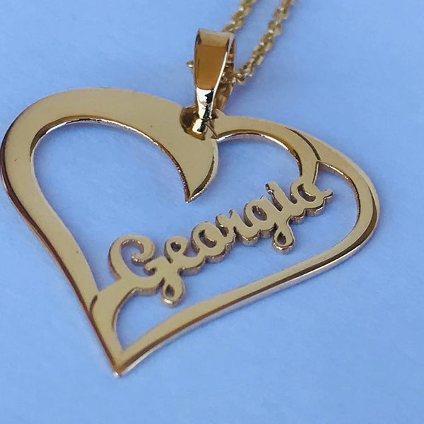 Personalised heart name pendant
