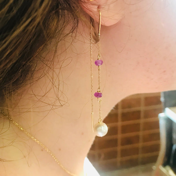 Violet Pearl Earrings