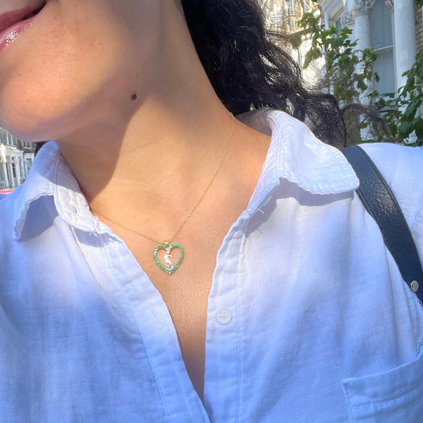 Emerald Heart with initials