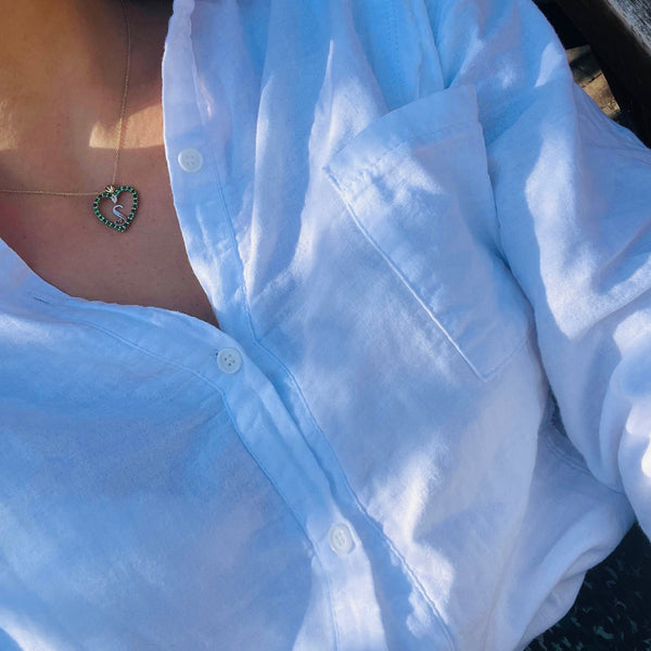 Emerald Heart with initials
