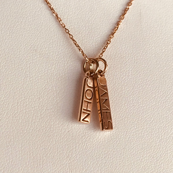 Neckalces with names bars