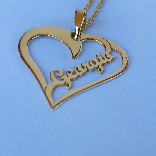 Personalised heart name pendant