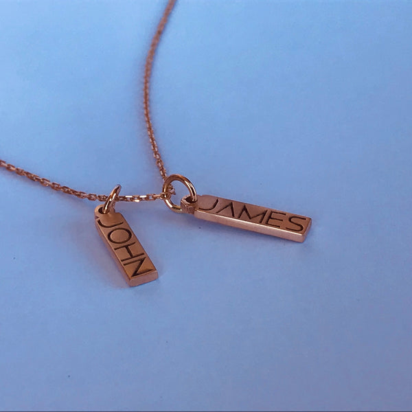 Neckalces with names bars