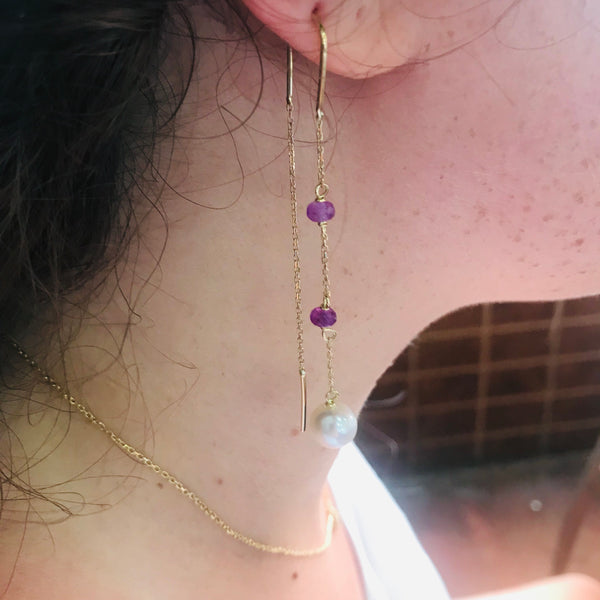 Violet Pearl Earrings
