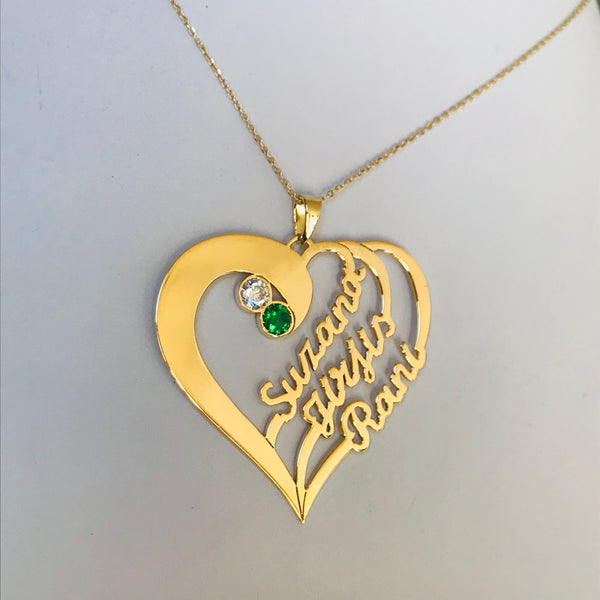 Personalised heart with 3 names