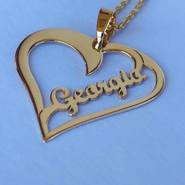Personalised heart name pendant