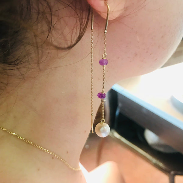 Violet Pearl Earrings
