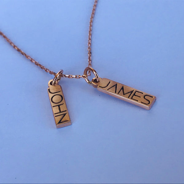 Neckalces with names bars