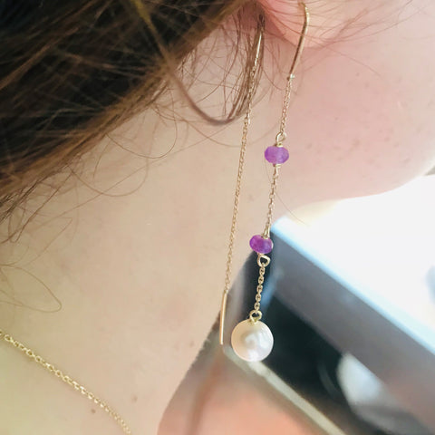 Violet Pearl Earrings