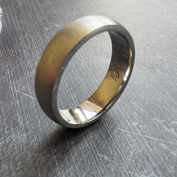 6mm D-Shape Platinum Wedding Band