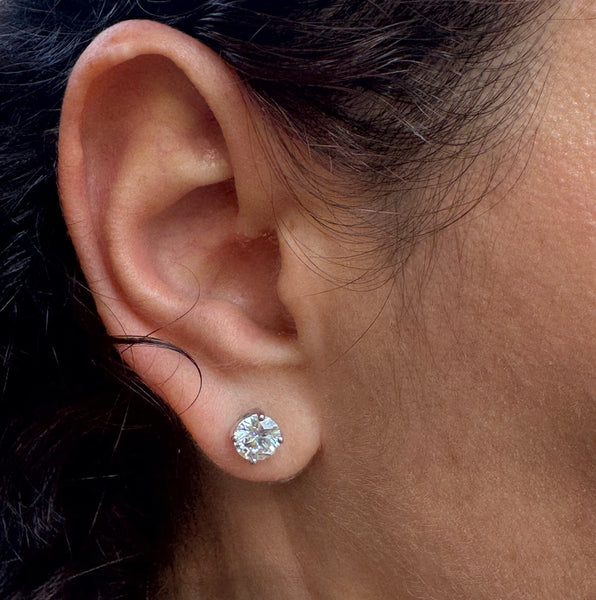 18K Gold 2.00 CTW Lab-Grown Diamond Stud Earrings