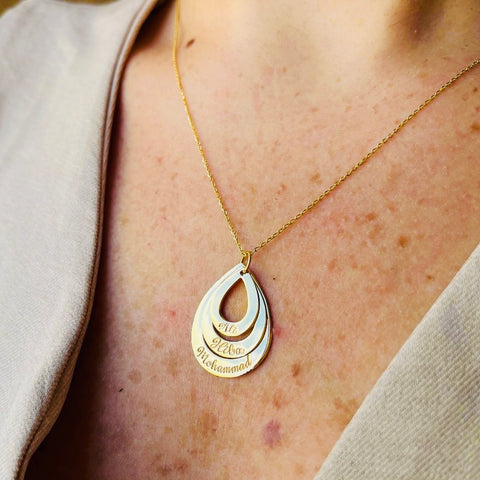 Personalized Layered Teardrop Necklace