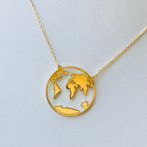 World map necklace