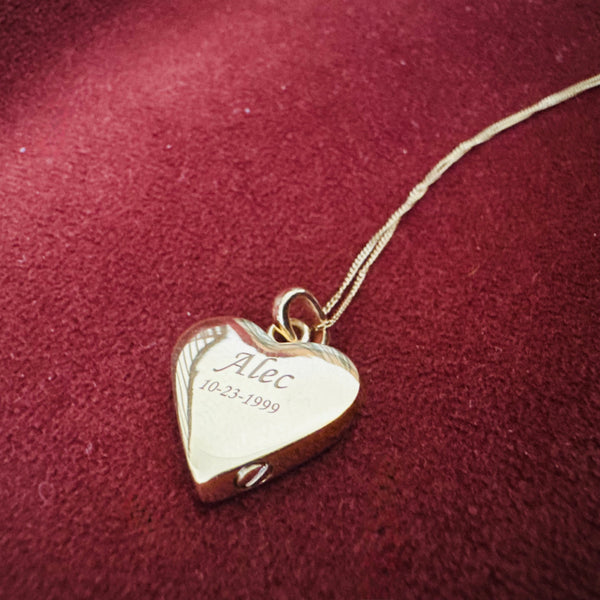 Cremation Ashes Heart Pendant