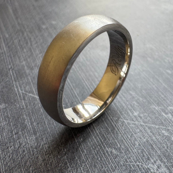 6mm D-Shape Platinum Wedding Band
