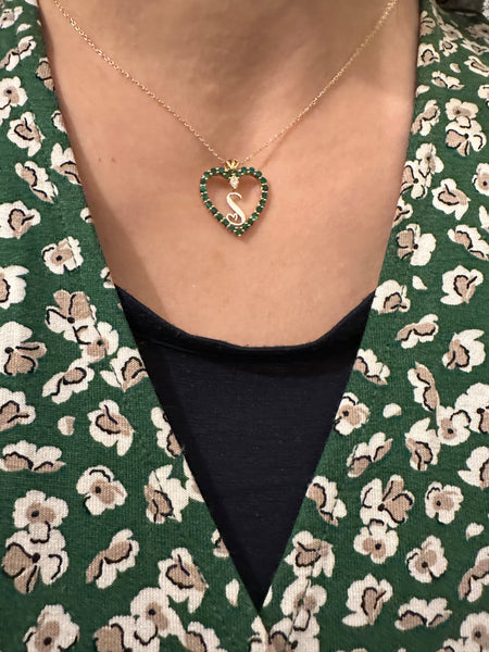Emerald Heart with initials