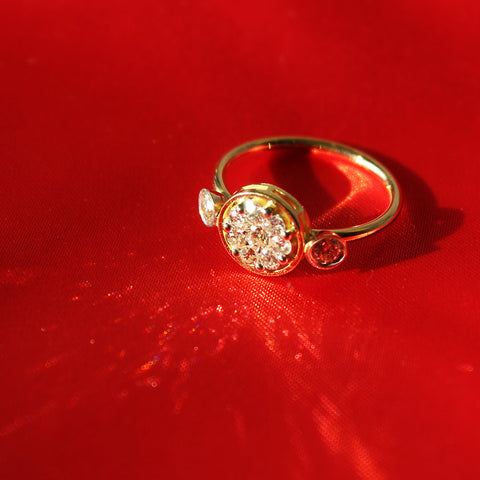 Circled Diamond Ring