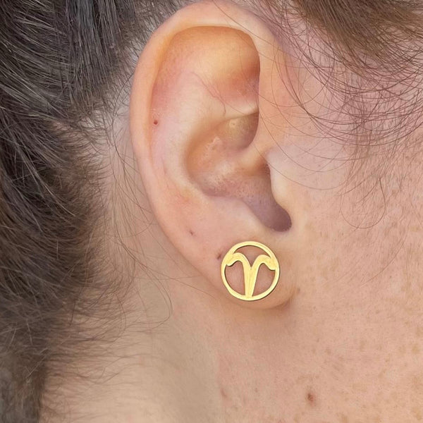 The Aries Zodiac Studs