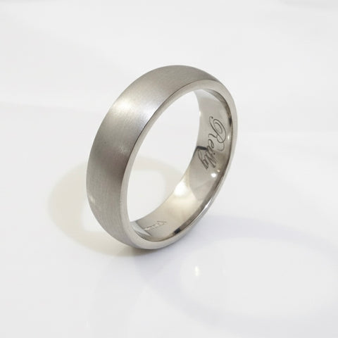 6mm D-Shape Platinum Wedding Band