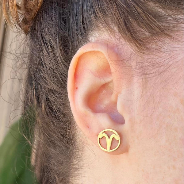 The Aries Zodiac Studs