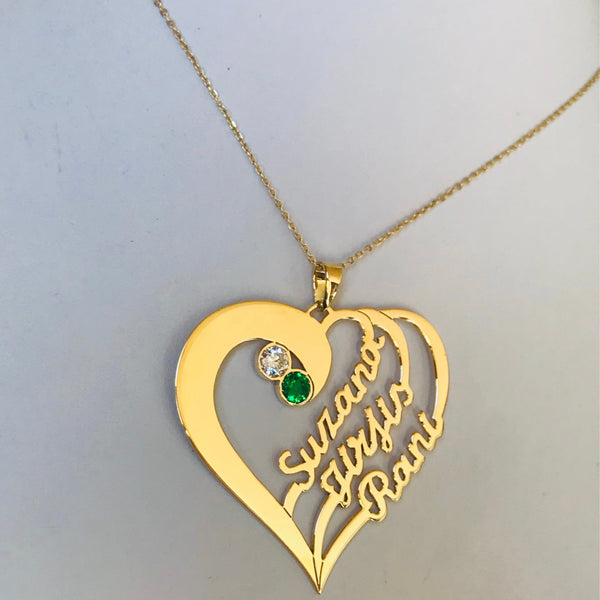 Personalised heart with 3 names