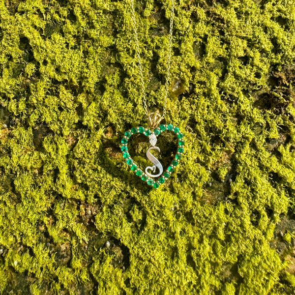 Emerald Heart with initials