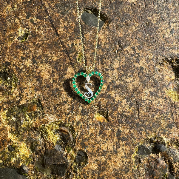 Emerald Heart with initials