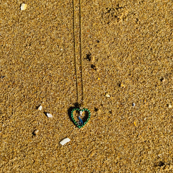 Emerald Heart with initials