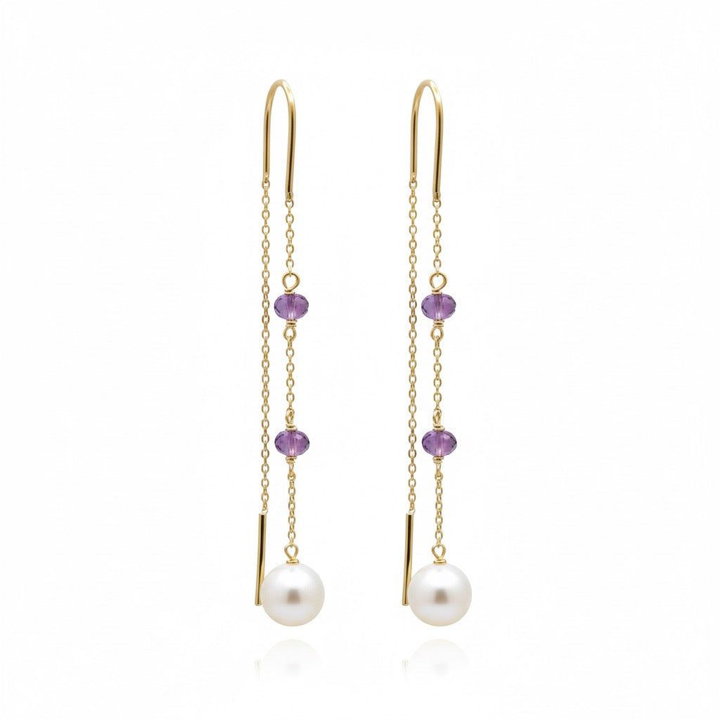 Violet Pearl Earrings