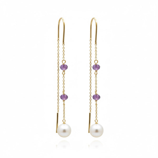 Violet Pearl Earrings