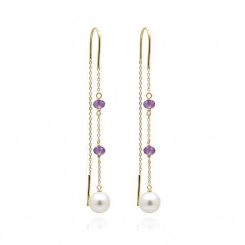 Violet Pearl Earrings