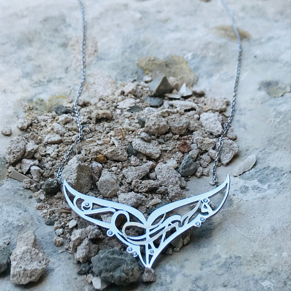 Arabic Calligraphy Wings Necklace - Customised Piece