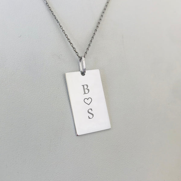 Personalised rectangle pendant