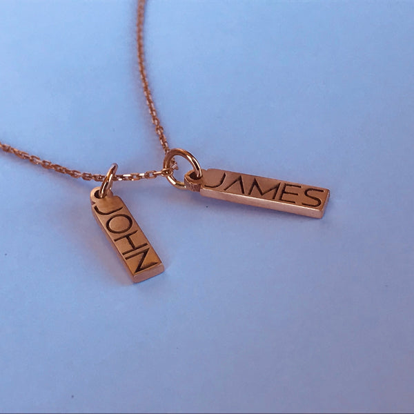 Neckalces with names bars
